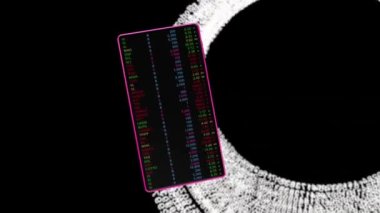 Cep telefonları sürekli ekranda yanıp sönen numaralarla bir çember üzerinde rastgele numaralar ve harflerle dönüyor.