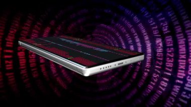 Cep telefonları ekran üzerinde sürekli yanıp sönen bir dünya haritası ve rastgele numaralar..