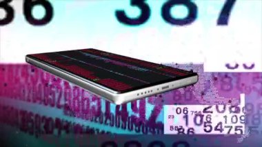Cep telefonları ekran üzerinde sürekli yanıp sönen bir dünya haritası ve rastgele numaralar..