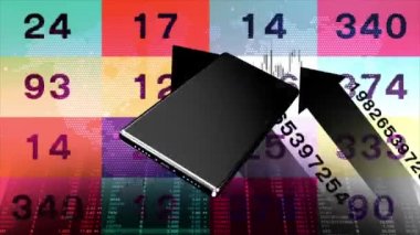 Cep telefonları ekran üzerinde sürekli yanıp sönen bir dünya haritası ve rastgele numaralar..