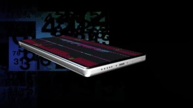 Telefon döndü ve borsa numaraları ekranda rastgele numaraların arka planında sürekli yanıp sönüyordu..