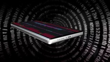 Telefon döndü ve borsa numaraları ekranda rastgele numaraların arka planında sürekli yanıp sönüyordu..