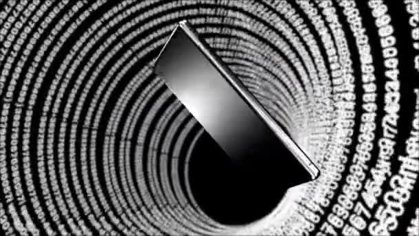 Mobile Phones Swirl Numbers Continuously Flashing Screen Background Lots Random — Vídeo de stock