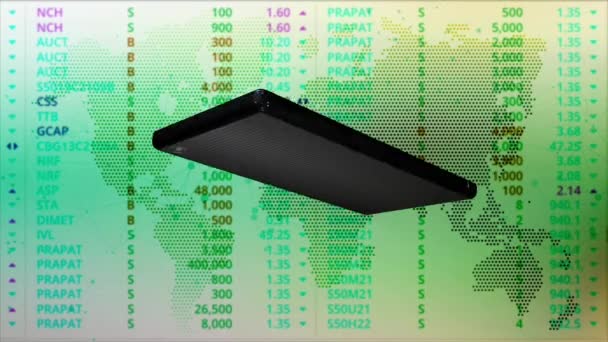 Telefones Celulares Rodam Números Piscando Constantemente Através Tela Fundo Com — Vídeo de Stock