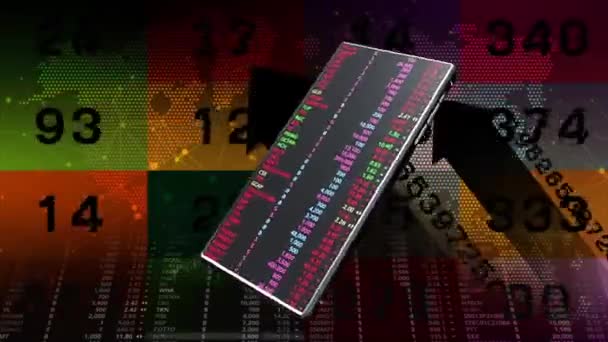 Phone Stock Trading Numbers Constantly Flashing Screen Background Random Numbers — Video