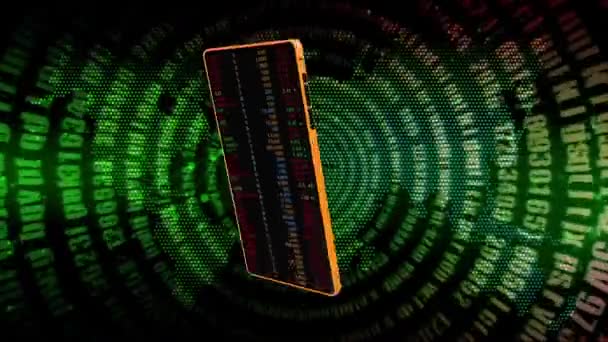 Phone Spun Stock Trading Numbers Flashed Screen Continuously Background Random — Vídeo de stock
