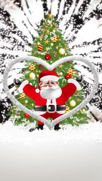 Santa Kos Delighted Christmas Tree Continued Sparkle — Wideo stockowe