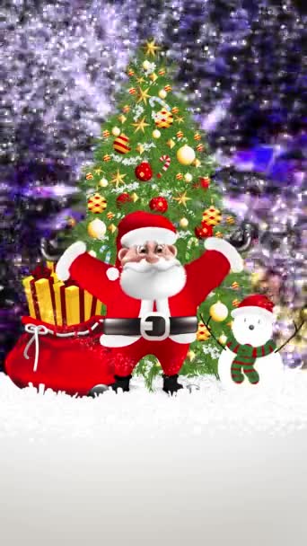 Santa Kos Cheered Him Glimmer Light Shone Continuously — Stockvideo