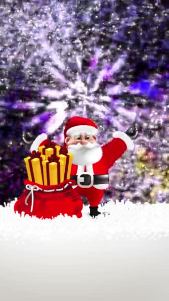 Santa Kos Juichte Achter Hem Als Een Glimp Van Licht — Stockvideo