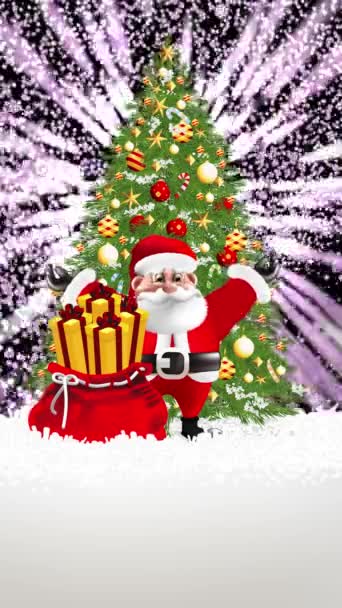 Santa Kos Cheered Him Glimmer Light Shone Continuously — Stock video