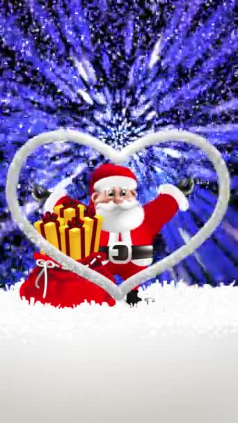 Santa Kos Cheered Him Glimmer Light Shone Continuously — Wideo stockowe