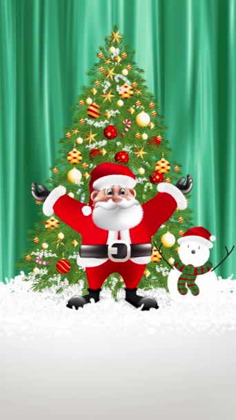 Santa Claus Delighted His Back Swaying Wind Continuously — Wideo stockowe