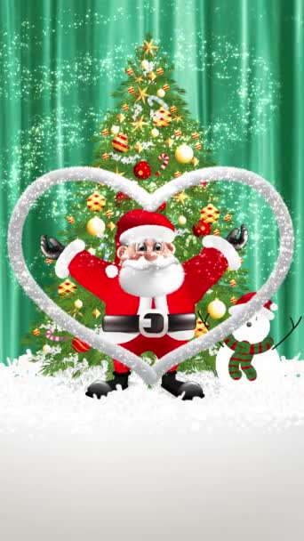 Santa Claus Delighted His Back Swaying Wind Continuously — Wideo stockowe