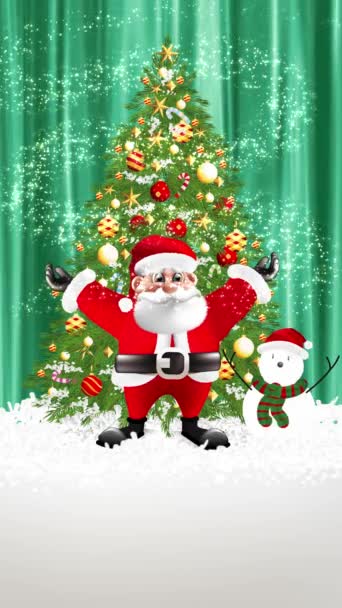 Santa Claus Estaba Encantado Espalda Balanceaba Viento Continuamente — Vídeos de Stock