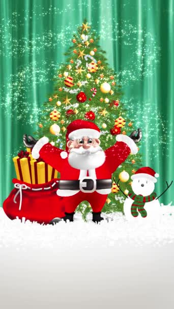 Santa Claus Delighted His Back Swaying Wind Continuously — Wideo stockowe
