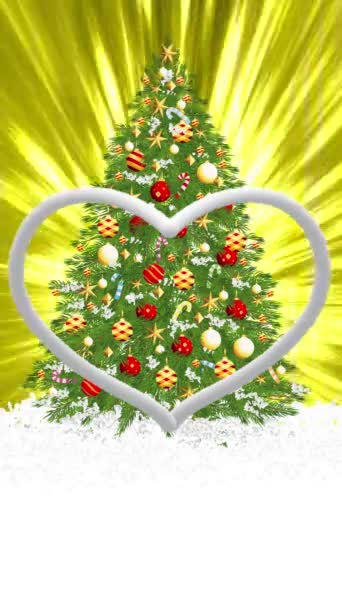 Santa Kos Rejoiced Christmas Tree Flashes Light Continued Spread — Vídeos de Stock