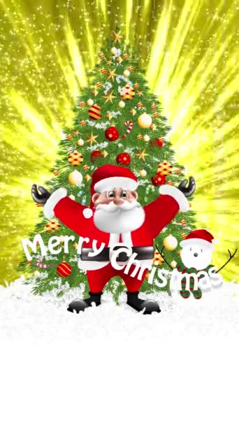 Santa Claus Delighted Christmas Tree Christmas Tree Light Continued Streak — 图库视频影像