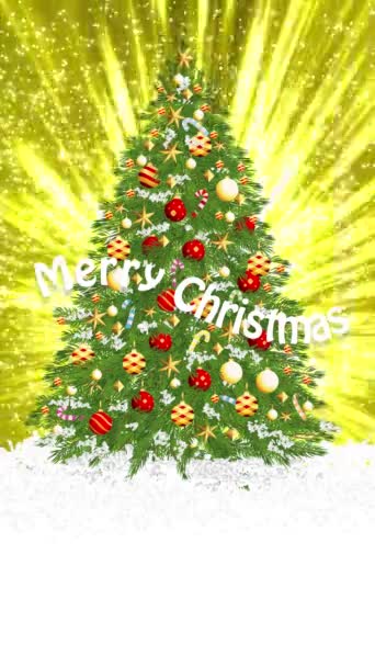 Vánoční Stromek Byl Uprostřed Ním Zářila Nepřetržitá Zlatá Záře — Stock video