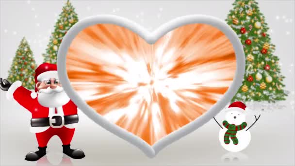 Санта Клаус Піднімає Руки Щоб Привітати Новий Рік — стокове відео