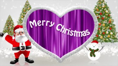 Noel Baba kollarını kaldırdı, parlak ve güzel görünüyordu..