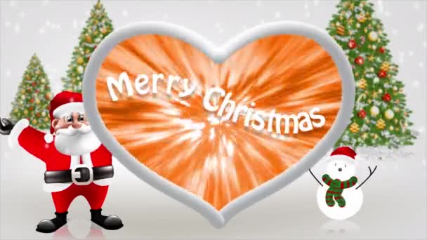 Санта Клаус Поднимает Руки Поздравить Новым Годом — стоковое видео