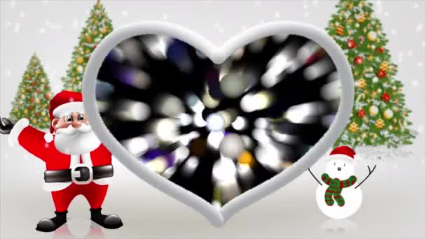 Санта Клаус Піднімає Руки Щоб Привітати Новий Рік — стокове відео