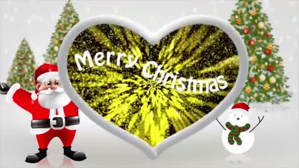 Babbo Natale Alzato Braccia Guardando Luminoso Bello — Video Stock