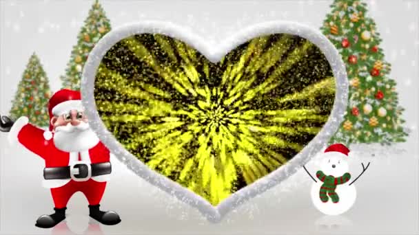 Santa Claus Pozvedl Ruce Vypadal Zářivě Krásně — Stock video
