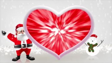 Noel Baba kollarını kaldırdı, parlak ve güzel görünüyordu..