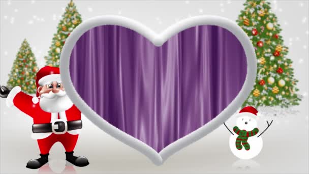 Санта Клаус Розвів Руки Виглядаючи Яскравим Красивим — стокове відео