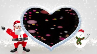 Noel Baba kollarını kaldırdı, parlak ve güzel görünüyordu..