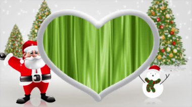 Noel Baba kollarını kaldırdı, parlak ve güzel görünüyordu..