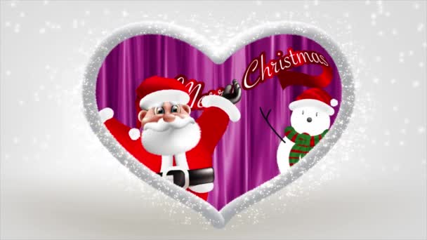 Santa Claus Threw His Arms Looking Bright Beautiful — Stock Video