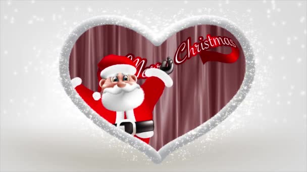 Święty Mikołaj Zwymiotował Ramionami Wyglądając Jasno Pięknie — Wideo stockowe