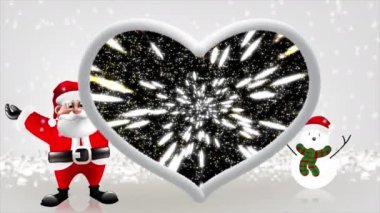 Noel Baba kollarını kaldırdı, parlak ve güzel görünüyordu..