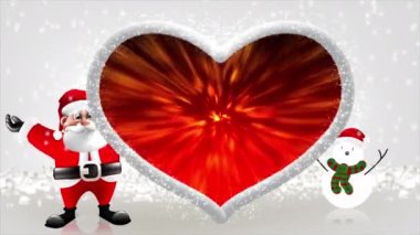 Noel Baba kollarını kaldırdı, parlak ve güzel görünüyordu..