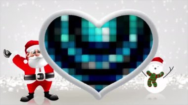 Noel Baba kollarını kaldırdı, parlak ve güzel görünüyordu..