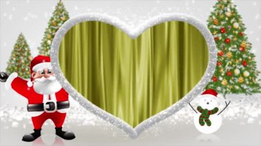 Noel Baba kollarını kaldırdı, parlak ve güzel görünüyordu..