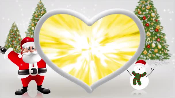 Santa Claus Pozvedl Ruce Vypadal Zářivě Krásně — Stock video