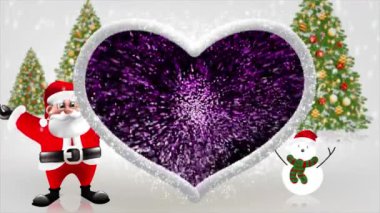 Noel Baba kollarını kaldırdı, parlak ve güzel görünüyordu..