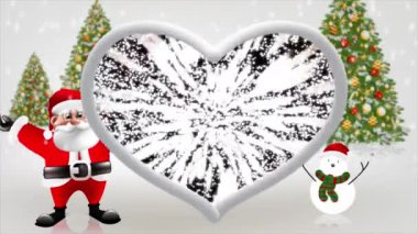 Noel Baba kollarını kaldırdı, parlak ve güzel görünüyordu..
