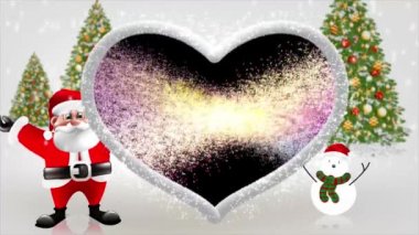 Noel Baba kollarını kaldırdı, parlak ve güzel görünüyordu..