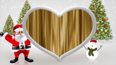 Noel Baba kollarını kaldırdı, parlak ve güzel görünüyordu..