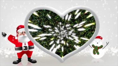 Noel Baba kollarını kaldırdı, parlak ve güzel görünüyordu..