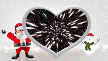 Noel Baba kollarını kaldırdı, parlak ve güzel görünüyordu..