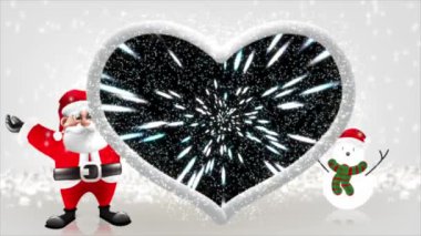 Noel Baba kollarını kaldırdı, parlak ve güzel görünüyordu..