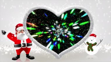 Noel Baba kollarını kaldırdı, parlak ve güzel görünüyordu..