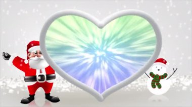 Noel Baba kollarını kaldırdı, parlak ve güzel görünüyordu..