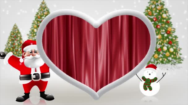 Санта Клаус Поднял Руки Выглядя Ярко Красиво — стоковое видео