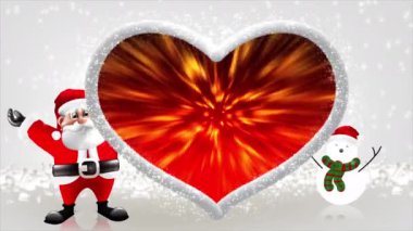 Noel Baba kollarını kaldırdı, parlak ve güzel görünüyordu..